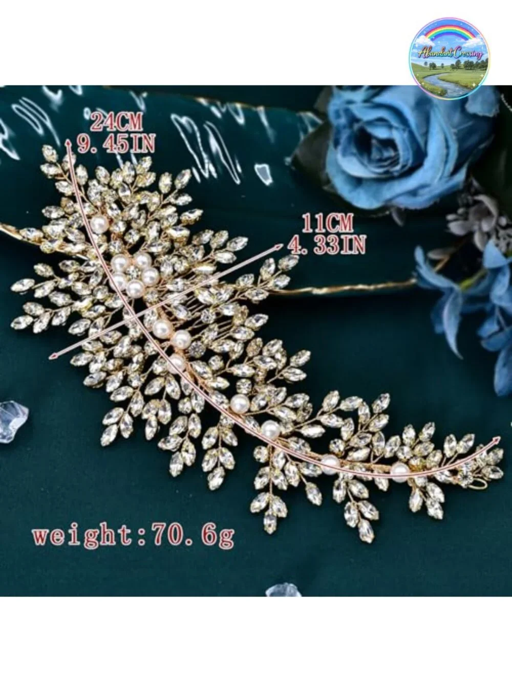 Crystal Pearl Rhinestone Wedding Hair Comb Bridal Side Comb Women Girls